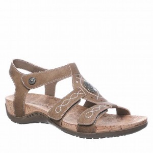 Bearpaw Ridley Wide Sandalen Damen Braun | QTA4433XS