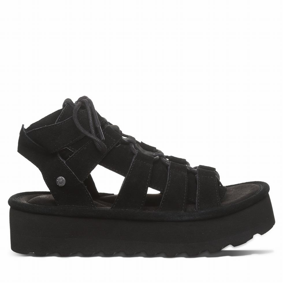 Bearpaw Elevation Sandalen Damen Schwarz | UWL4392AV