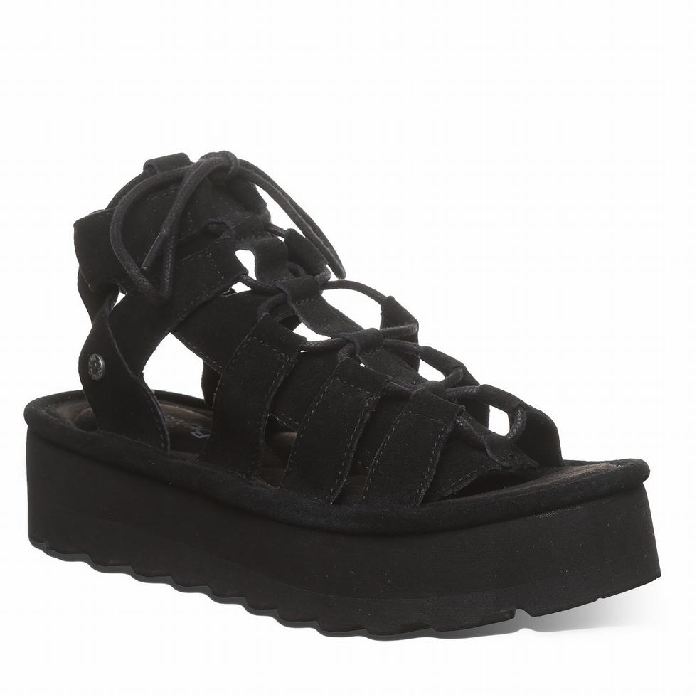 Bearpaw Elevation Sandalen Damen Schwarz | UWL4392AV