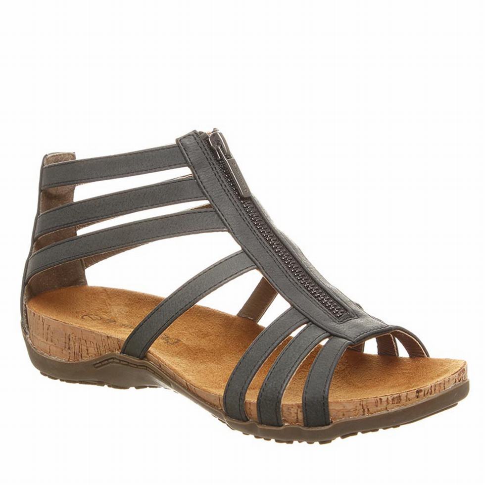 Bearpaw Layla Wide Sandalen Damen Schwarz | HLC4339MO