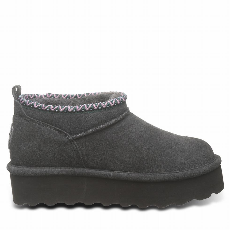 Bearpaw Retro Super Shorty Deco Plateau Stiefel Damen Grau | DBQ7432OW