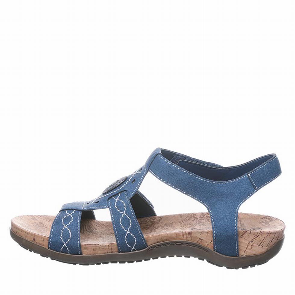 Bearpaw Ridley Wide Sandalen Damen Blau | OWU4761YA