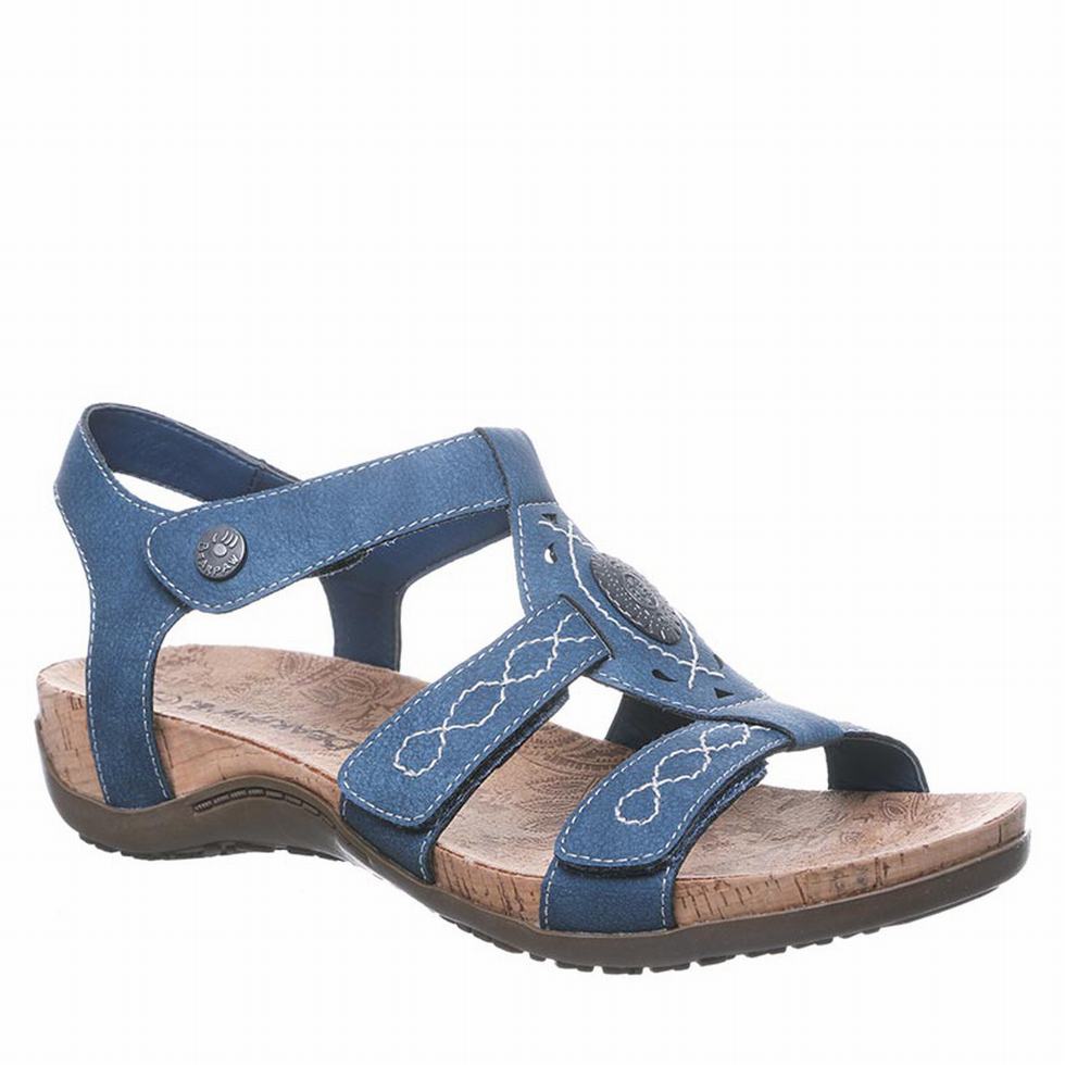 Bearpaw Ridley Wide Sandalen Damen Blau | OWU4761YA