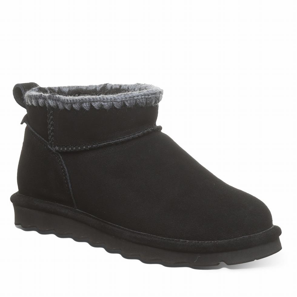 Bearpaw Shorty Crochet Stiefel Damen Schwarz | XOB8316UC